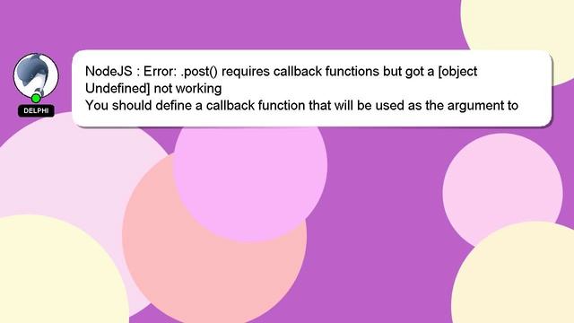 NodeJS : Error: .post() requires callback functions but got a [object Undefined] not working смотреть онлайн