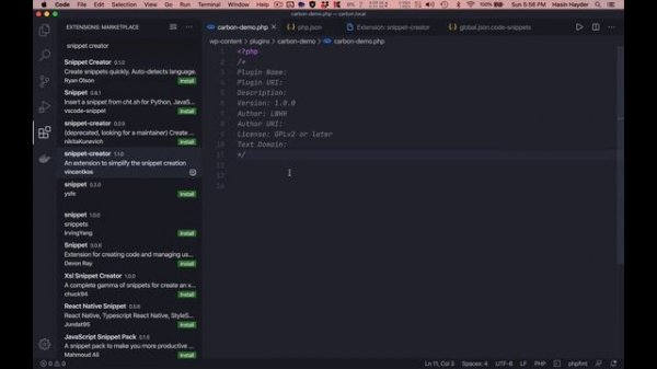 vscode power tips - creating live templates or snippets in vscode
