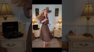 Dainty rascal dancing with Vintage semi sheer Swiss Dotted dress | Dainty rascal vintage!