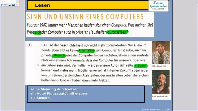 German Course B1.1| Menschen Lektion 5 Teil 1| Wortschatz Computer/Technik