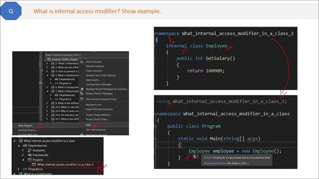 What is internal access modifier? Show example. смотреть онлайн