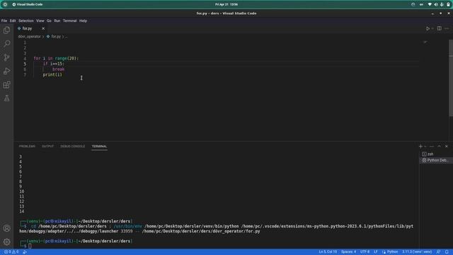 Dərs 16 .Python for dövr operatoru(for....break...continue) смотреть онлайн