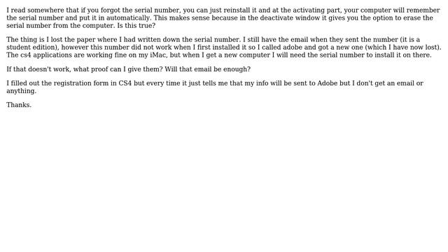 Adobe CS4: will computer remember serial number? смотреть онлайн