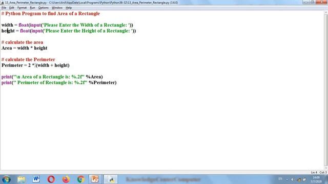 Python Program to find Area of a Rectangle and Perimeter | Python Programming смотреть онлайн