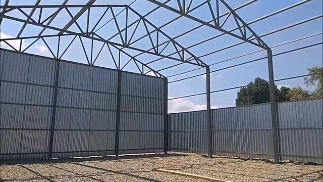 Строительство ангара в Белореченском районе. Монтаж металлоконструкции.