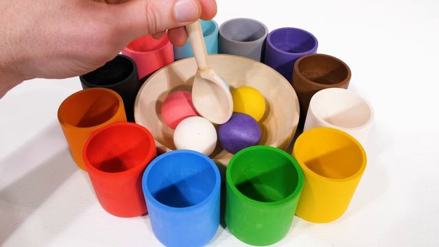 Rainbow Balls and Cups - Learn Colors, Numbers, and Spanish Words for Toddlers and Babies! смотреть онлайн