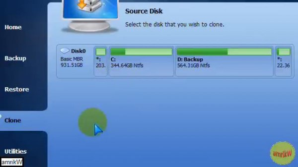AOMEI Backupper Free - clone to a hard disk