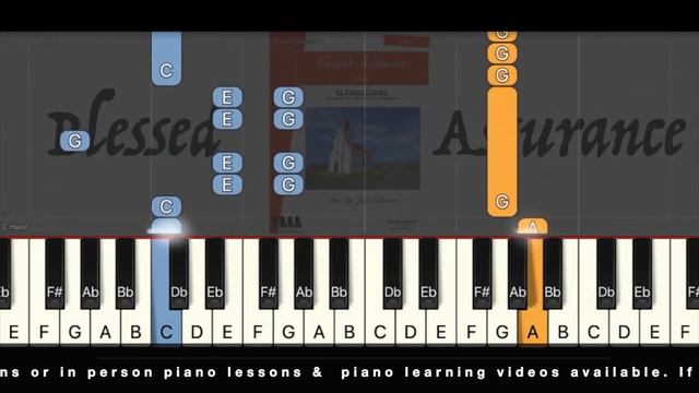 Blessed Assurance, in C major, Arr. 010, Slow speed, Sheet music, Online piano lessons смотреть онлайн