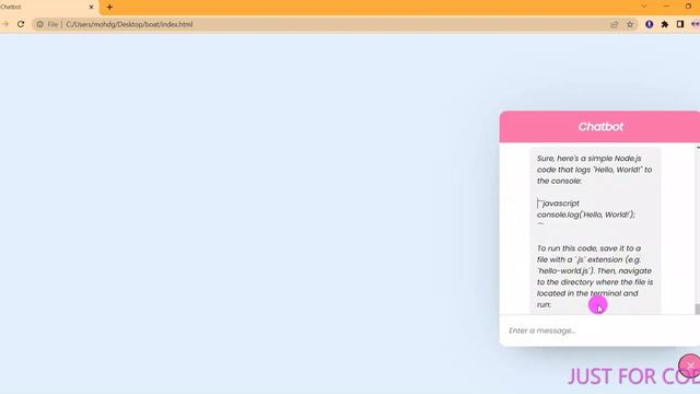 P-1 CREATE WORKING CHATBOT IN HTML CSS AND JAVASCRIPT || CHATBOT HTML CSS JAVASCRIPT @Justforcode смотреть онлайн