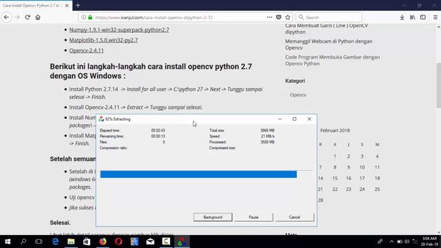 Cara Install OpenCV Python 2.7 di Windows смотреть онлайн