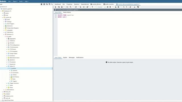 Delete a row within a table using postgresql смотреть онлайн