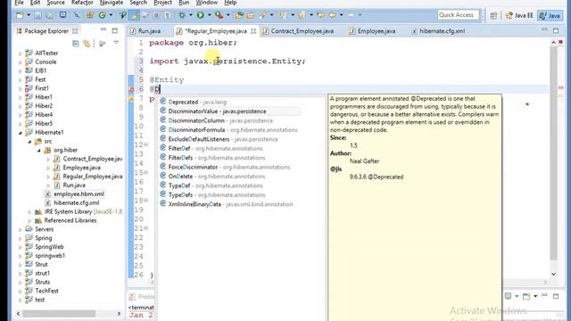 Hibernate Table Per Heirarchy class Inheritance mapping using Annotation Tutorial 24 смотреть онлайн