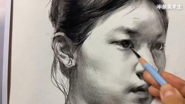 Girl Portrait Drawing in Pencil | Time-lapse смотреть онлайн