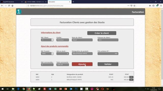 Gestion des articles sur facturation Php смотреть онлайн