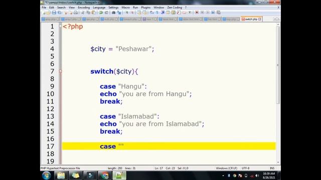 PHP Switch Statement | PHP tutorials for beginners in Urdu/Hindi | Waqar Ahmed смотреть онлайн