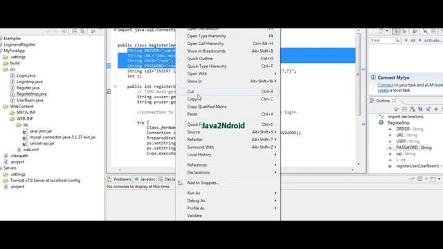 Android WebServices with java Servlet & JSON by using Android Asynchronous Http Client | Part-2 смотреть онлайн