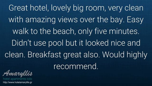 Tolo Hotels Reviews – Testimonials: Amaryllis Tolo Hotel Apartment Greece смотреть онлайн