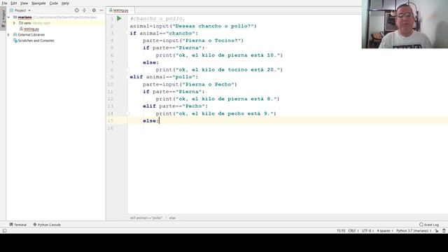 Curso de Python. 9. Uso de condicionales parte 3. if dentro de un if смотреть онлайн