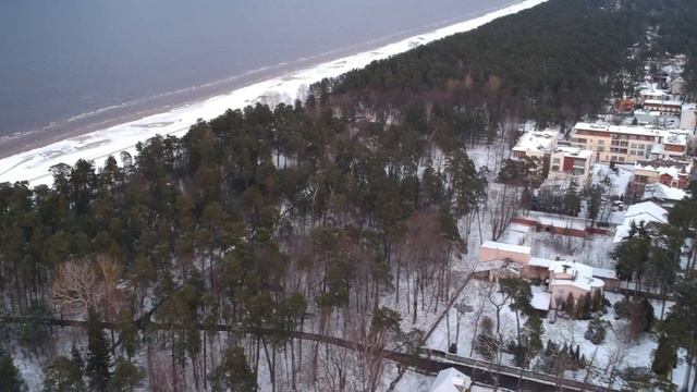 полет над Зимней Юрмалой Riga Jurmala Latvia 21.01.2018 смотреть онлайн