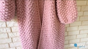 Невероятное ?Пальто-кардиган из очень толстой пряжи вяжем спицами!