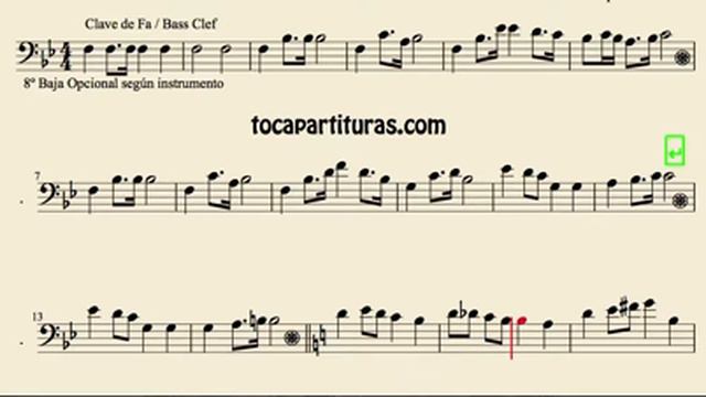 Wedding March sheet music for cello trombone tube bassoon euphonium...in bass clef смотреть онлайн