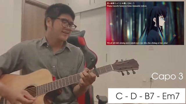 Demon Slayer - Season 3 Swordsmith Village Arc - Opening Kizuna No Kiseki GUITAR COVER смотреть онлайн