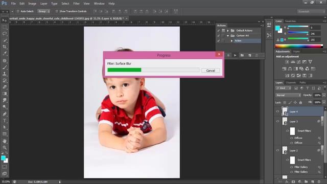 Cartoon art Photoshop action Tutorial | Photoshop Tutorial смотреть онлайн