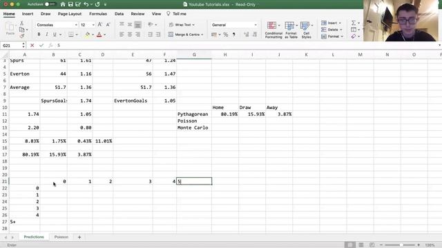 Looks Good on Excel Episode 1-Projecting Goals per Game and Result Probabilities смотреть онлайн