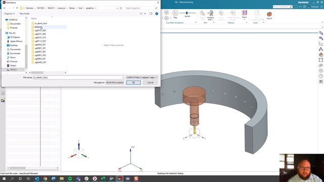 Display Right Angled Head in Tool Path Verify - NX CAM смотреть онлайн
