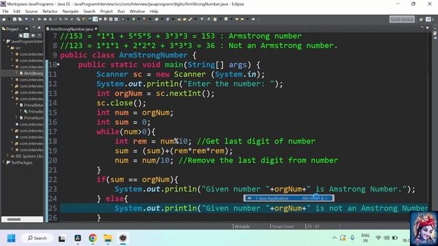 Java program to check number is armstrong or not смотреть онлайн