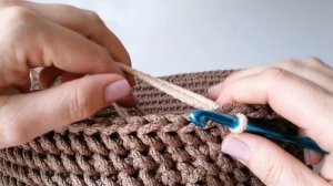 Большая стильная интерьерная корзина крючком...