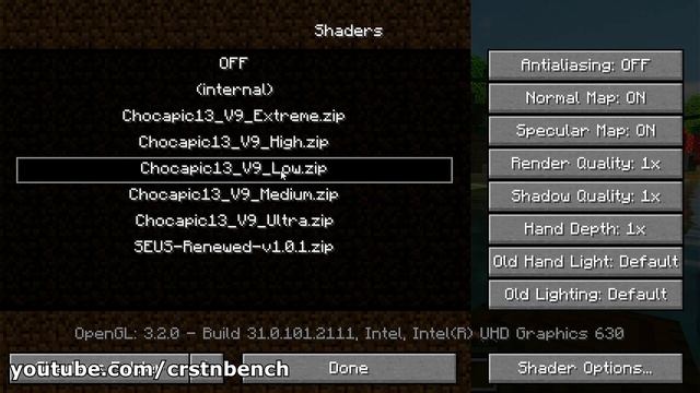Intel Core i3-10100 \ Intel UHD Graphics 630 \ Minecraft Java 1.19.2 Chocapic13 V9 low shaders @720 смотреть онлайн