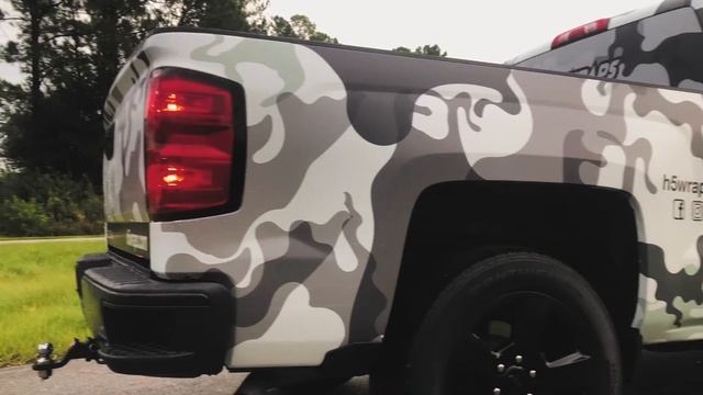 Wrapped Silverado in a Custom Matte Snow Camouflage смотреть онлайн