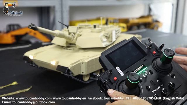 CS 1/16 Abrams M1A2 Full Metal RC Tank,barrel flesh smoke,hull smoke, TK16, double stabilization. смотреть онлайн
