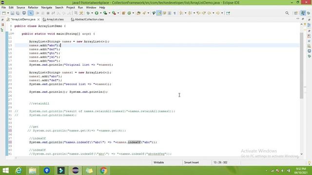 11.various methods of ArrayList in Collection Framework смотреть онлайн