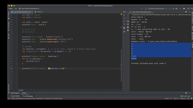 Live Tutorial : Kotlin Data Types , Arrays, Strings and Ranges смотреть онлайн