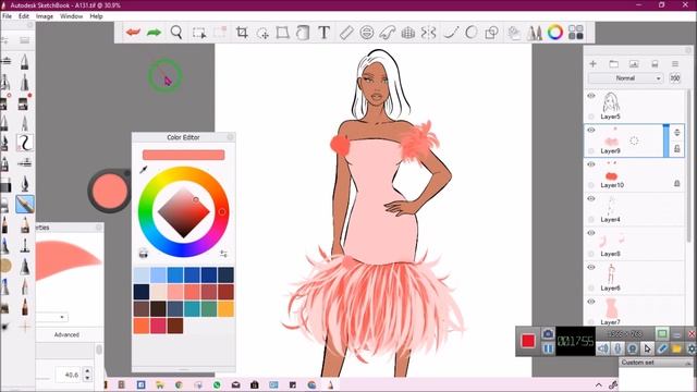 Fashion Illustration: how to draw Feather dress (Digital Fashion) смотреть онлайн
