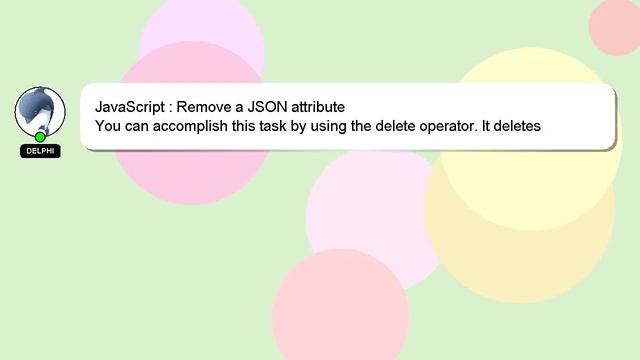 JavaScript : Remove a JSON attribute смотреть онлайн