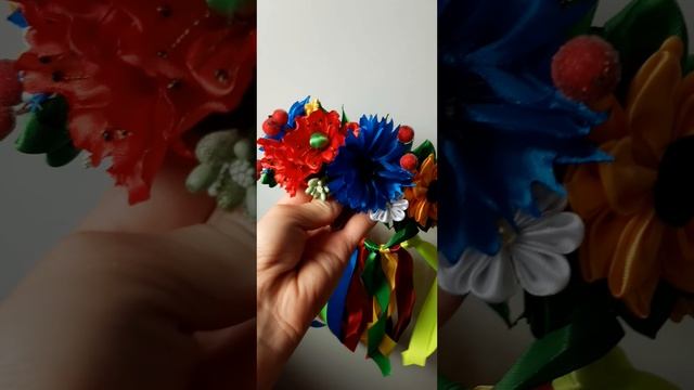 Украинский венок #ленты#канзаши#цветы#мак#ромашка#васильки#ручнаяробота смотреть онлайн