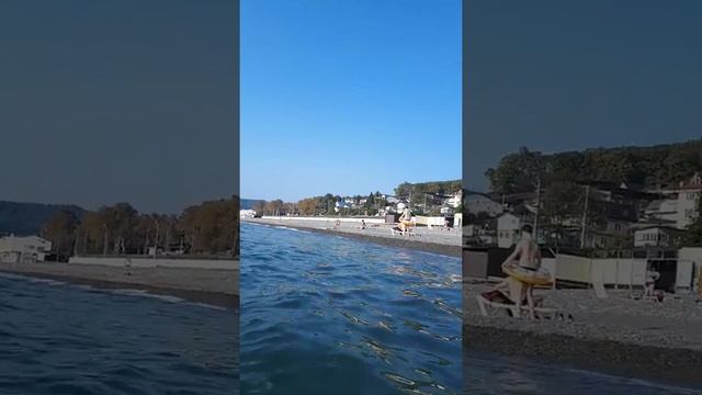 Море, волны, чайки, отдых в октябре в Лоо, г. Сочи. смотреть онлайн