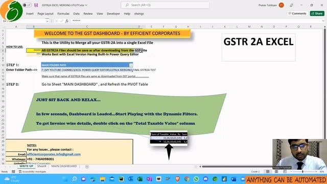 MERGE all GSTR 2A Files in a folder without Macro.. Just Simple Excel File..!! смотреть онлайн
