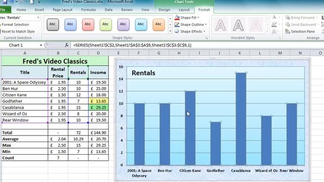 Excel 2010 Tutorial For Beginners #10 - Charts Pt.1 (Microsoft Excel) смотреть онлайн