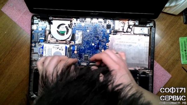 разборка и чистка ноутбука Acer Aspire ES1-531 (ES1-512) disassembly and fan cleaning