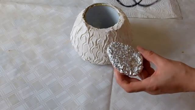 Цветочный горшок(кашпо) из гипса и шпатлевки своими руками. Декор цветочного горшка смотреть онлайн