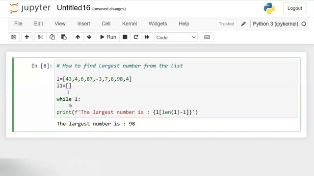 How to find largest and second largest number from the list Using Python with various methods Hindi смотреть онлайн