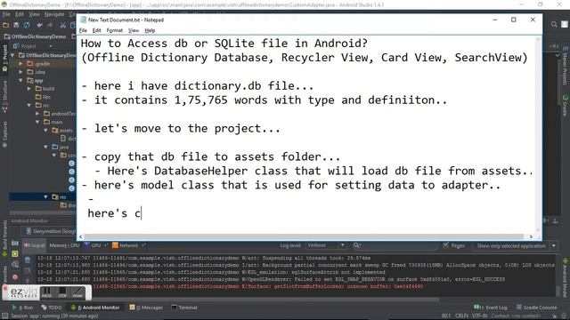 How to Access DB or SQLite File from Android? Offline Dictionary Demo ( RecyclerView and SearchView смотреть онлайн