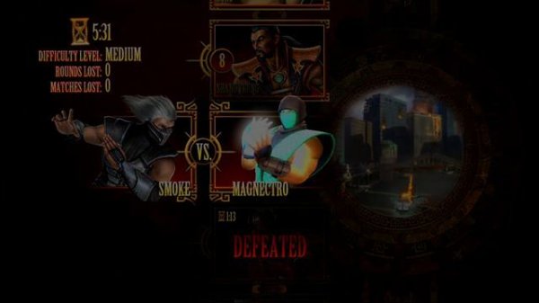 Mortal Kombat 9 - CYBER SMOKE MOD - NEW Medium Arcade Ladder Gameplay