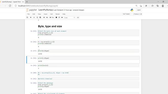 Byte, type and size-NumPy смотреть онлайн