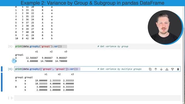 Variance by Group in Python (2 Examples) | pandas DataFrame Subgroups | Apply groupby & var Functio смотреть онлайн