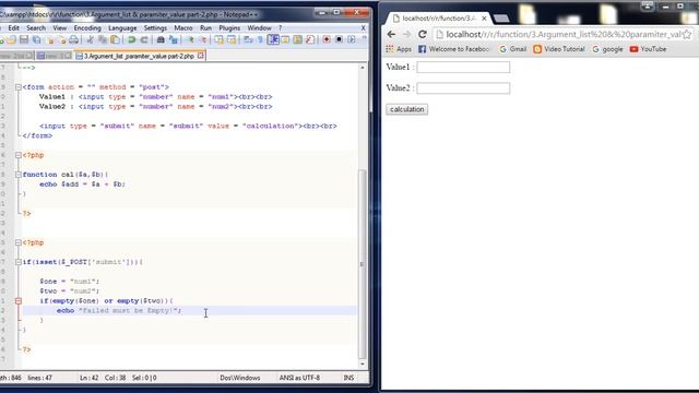 41. How to create PHP function Argument list & paramiter value part 2 смотреть онлайн